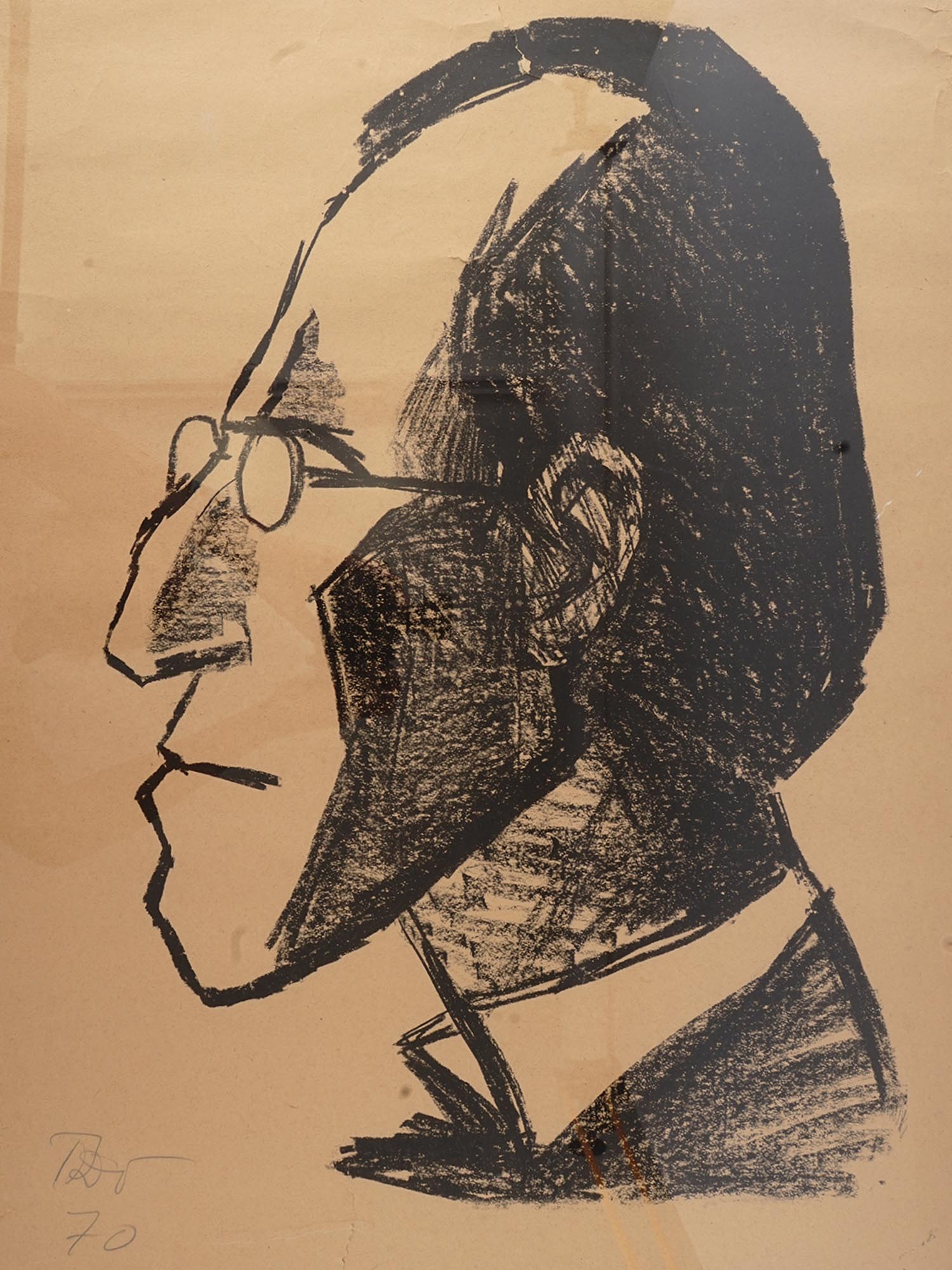 RUSSIAN LITHOGRAPH OF MAHLER BY GAVRIIL GLIKMAN PIC-1